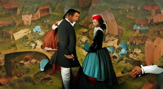 Dramatic Scene Reimagined as Bruegel Painting