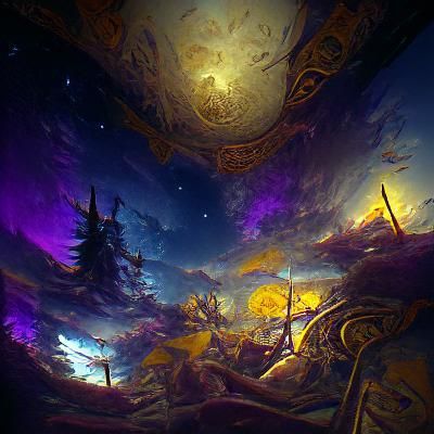 Night Sky Dark Fantasy Concept Art in 8K