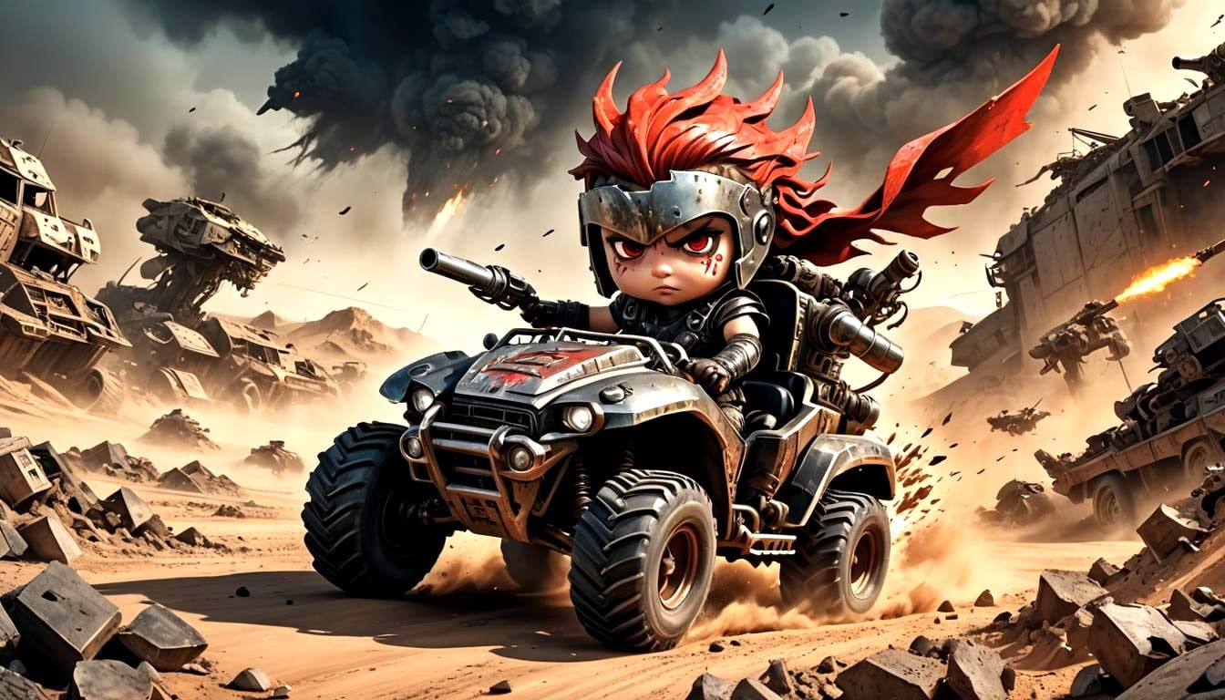 Chibi Valkyrie Races Through Apocalyptic Wasteland