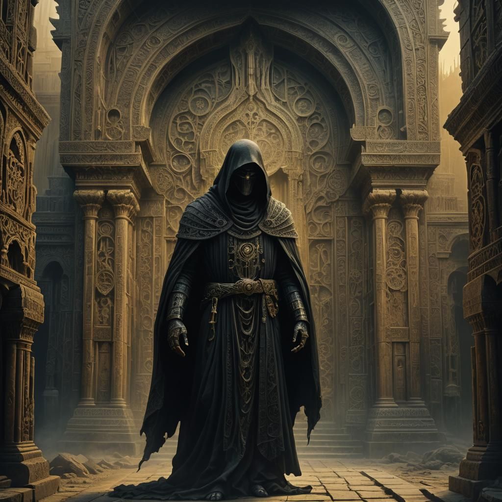 Dark Islamic Concept Art in Victorian Style