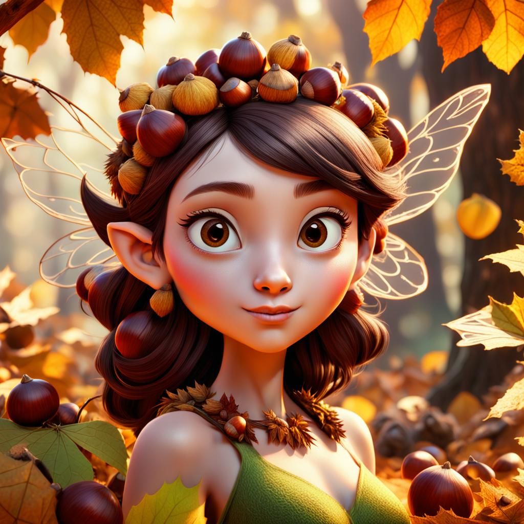 Autumn Fairy in 3D Digital Art Style