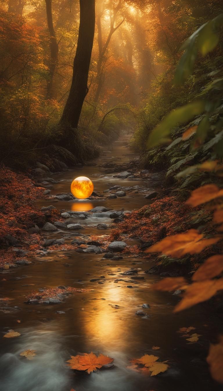 Luminous Orb in Amazonian Forest: Magical Realism