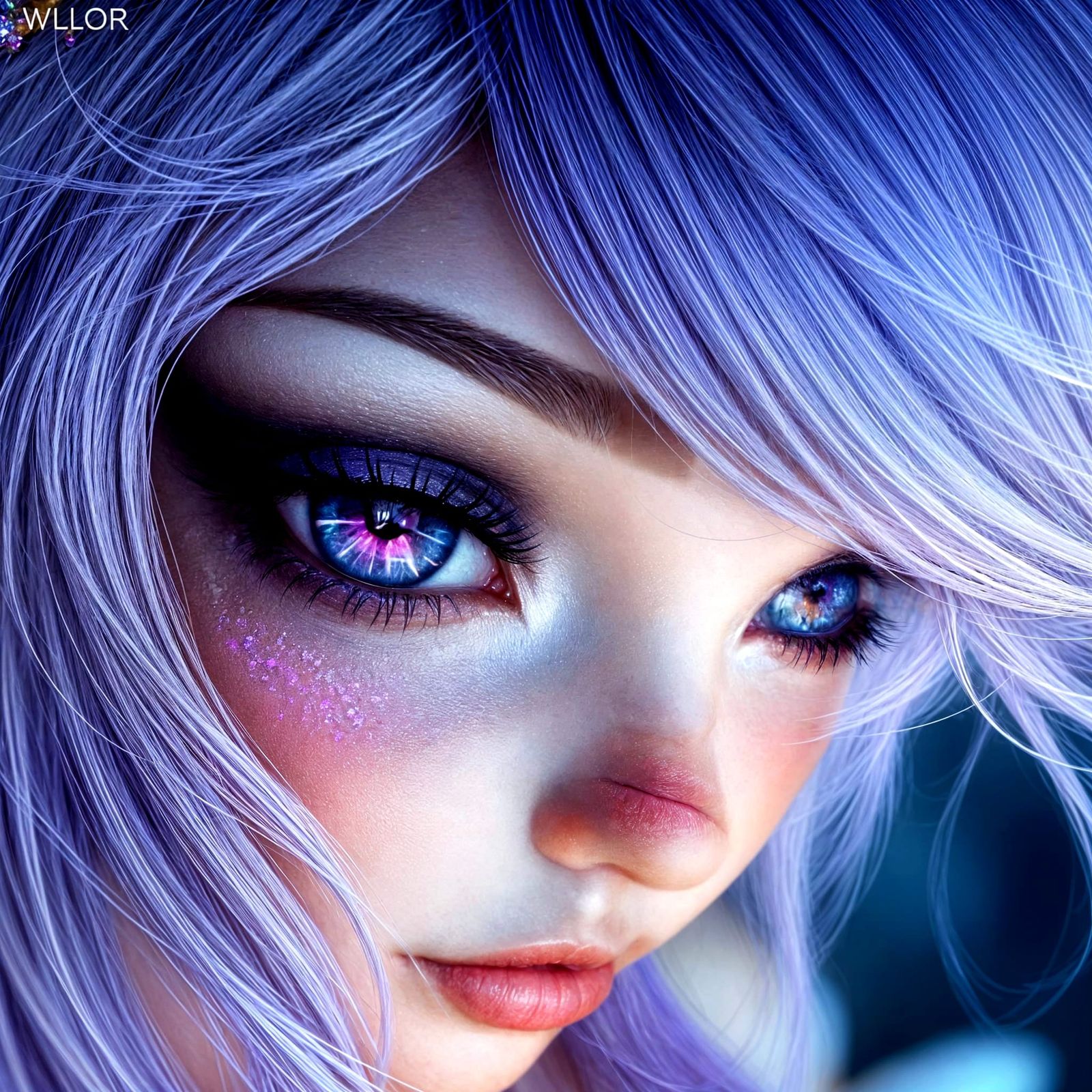 Breathtaking 3D Anime Fairy in Deep Purple