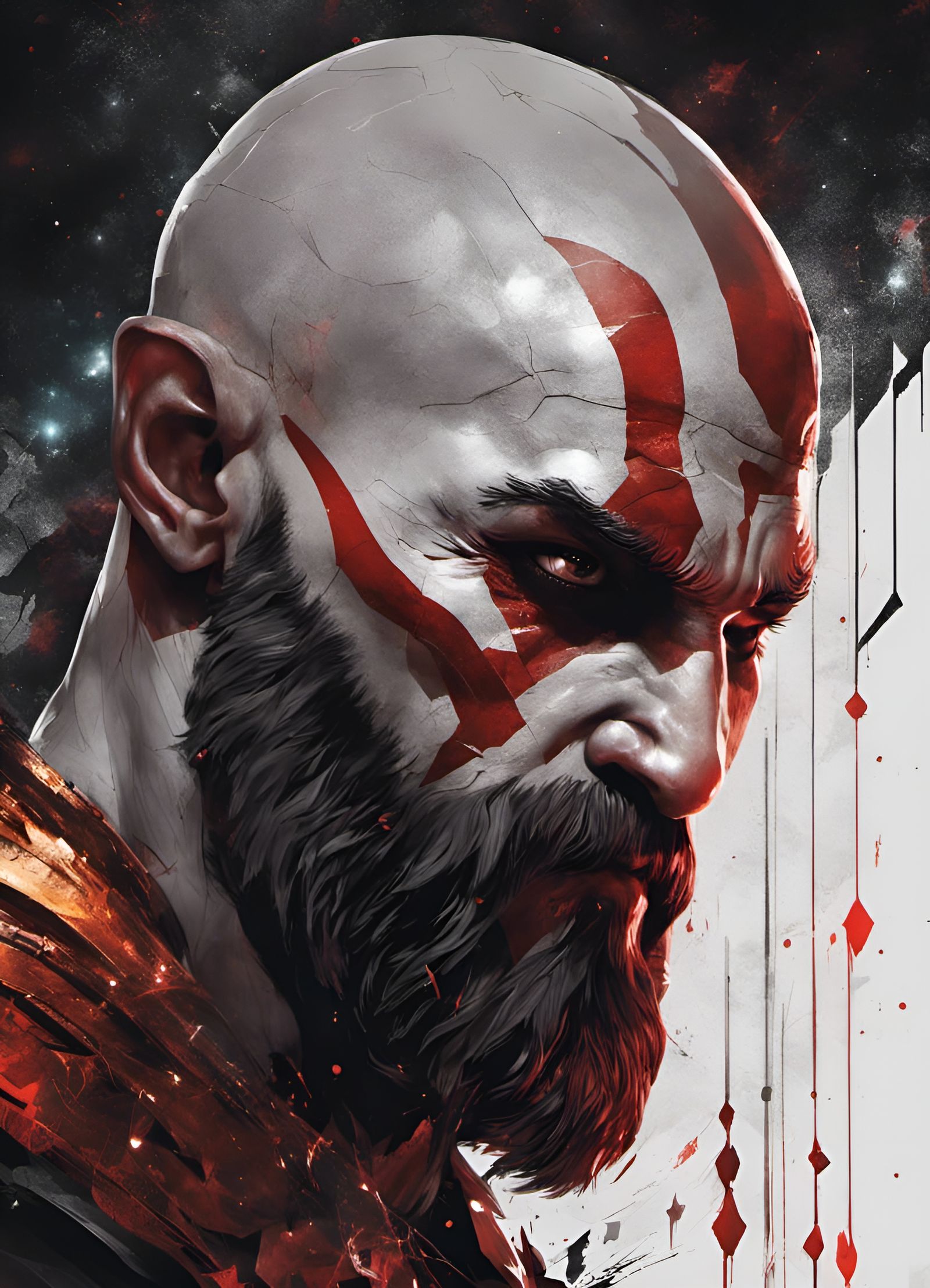 Kratos from God of War in Digital Painting