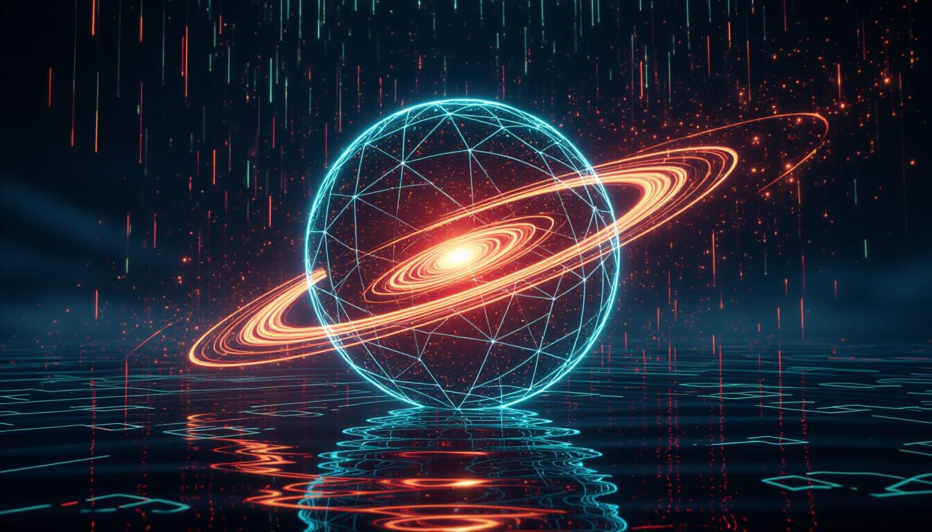 Pulsing Aurora Orb Nexus with Fractal Islands