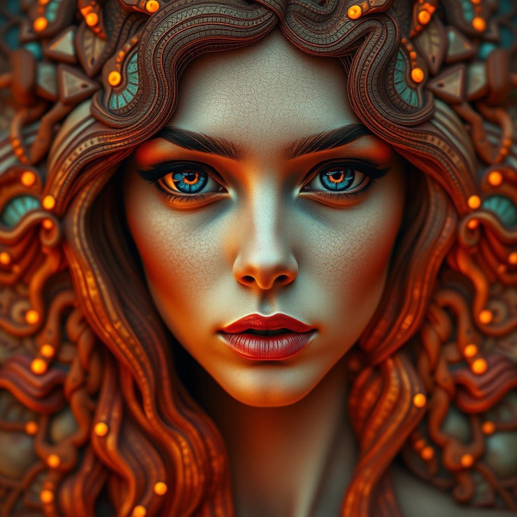 Metamorphic Portrait in Neo-Impressionist Style