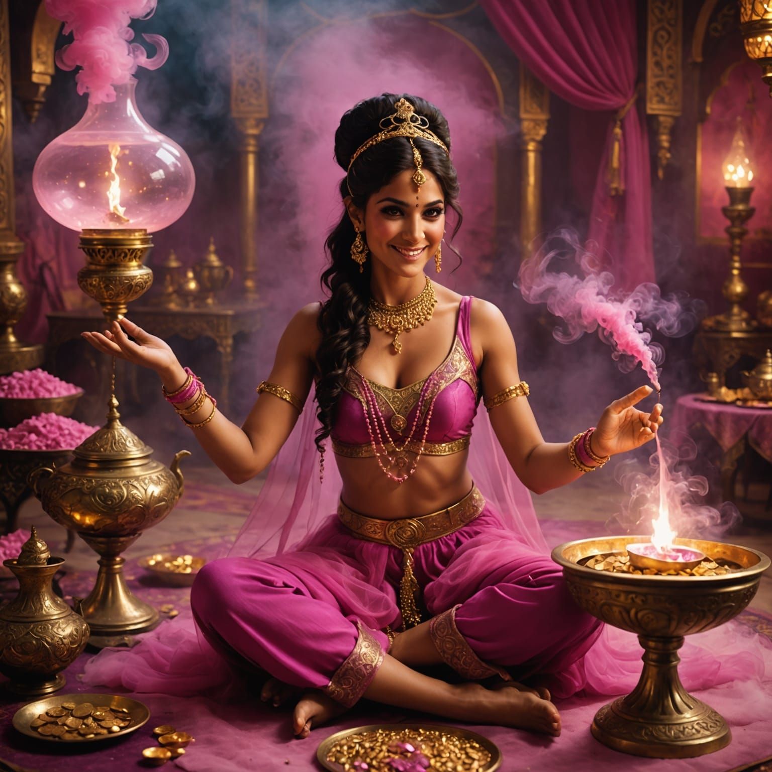 Enchanted Arabian Siren in Opulent Gold Surrounds