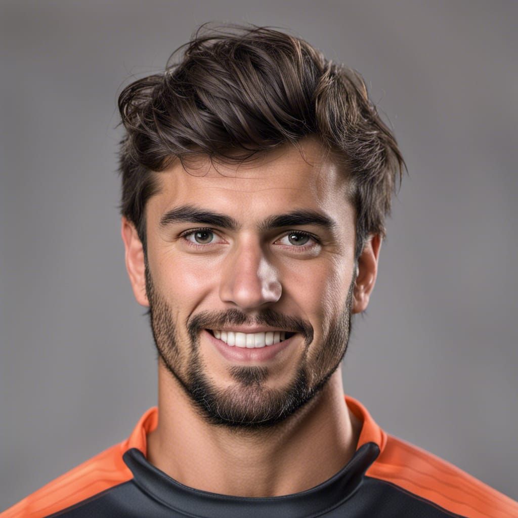 Detailed Headshot of Argentinian Soccer Player