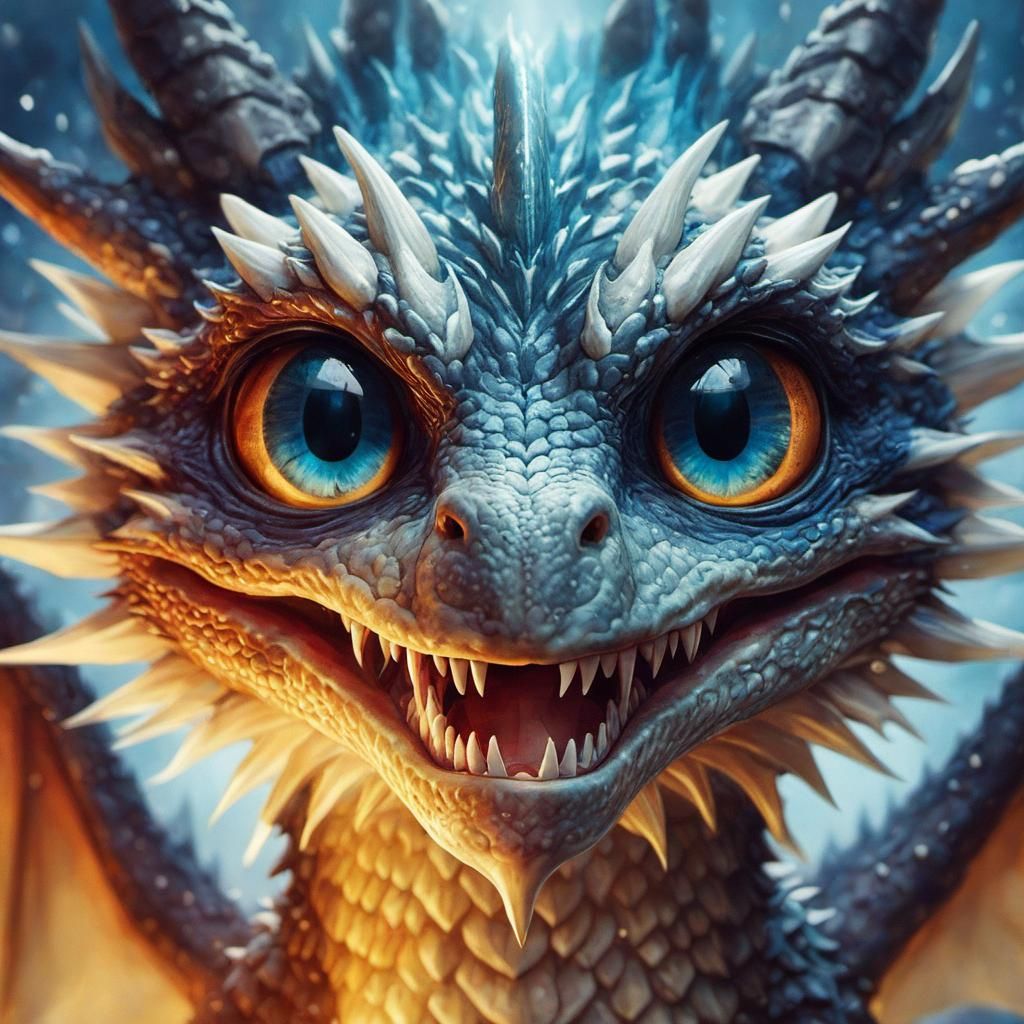 Adorable Dragon Portrait in Anime Style