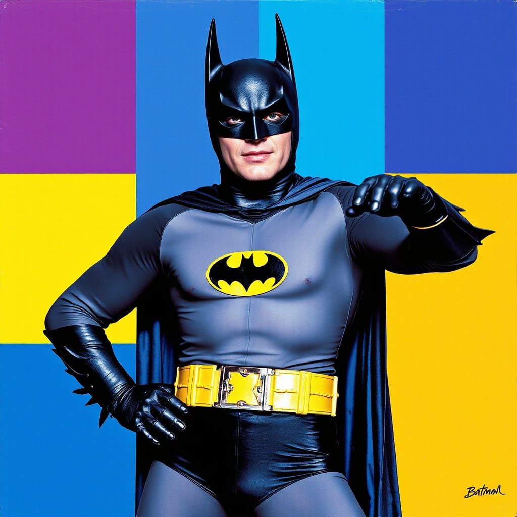 Pop Art Portrait of Adam West as Batman