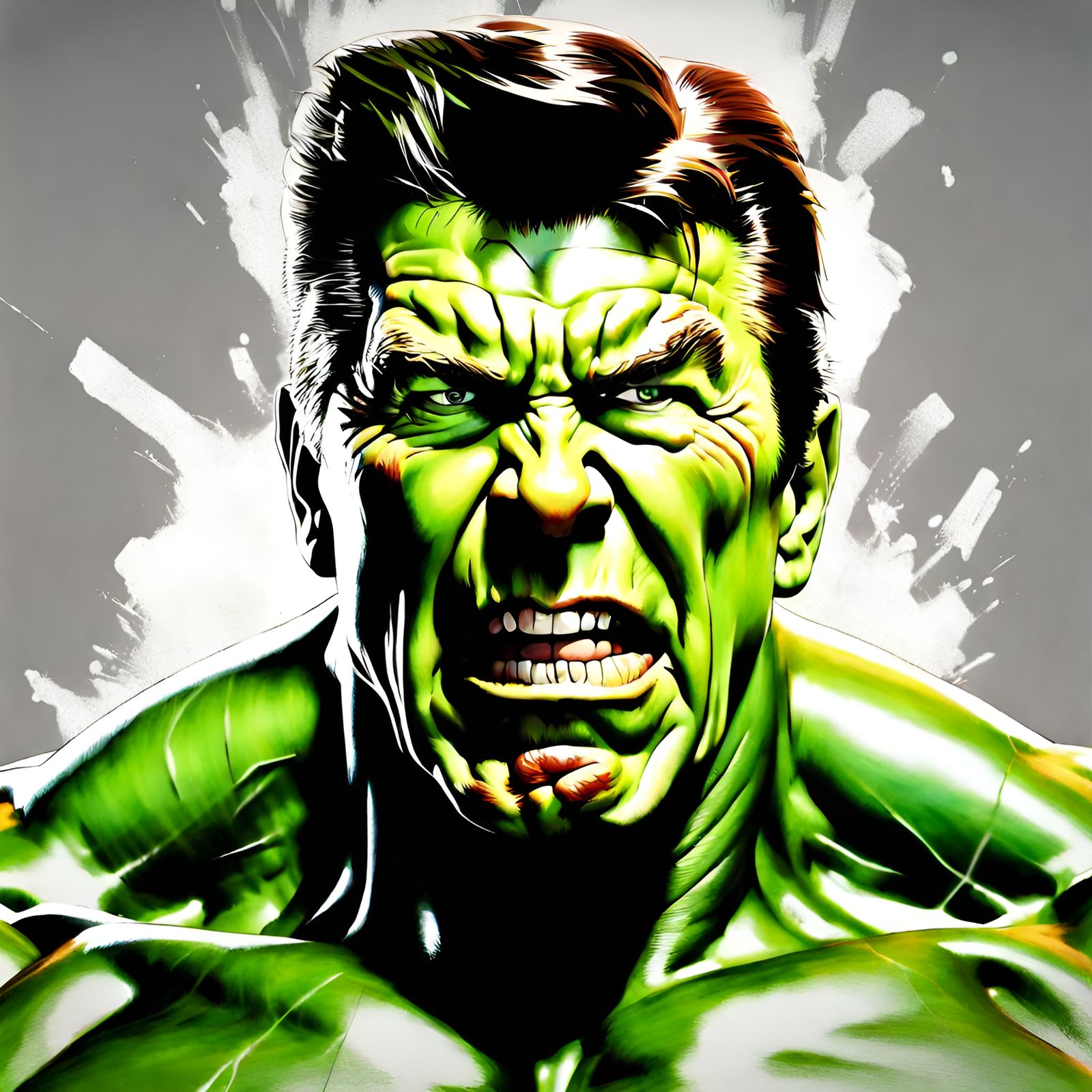 Reagan as the Hulk: Digital Illustration