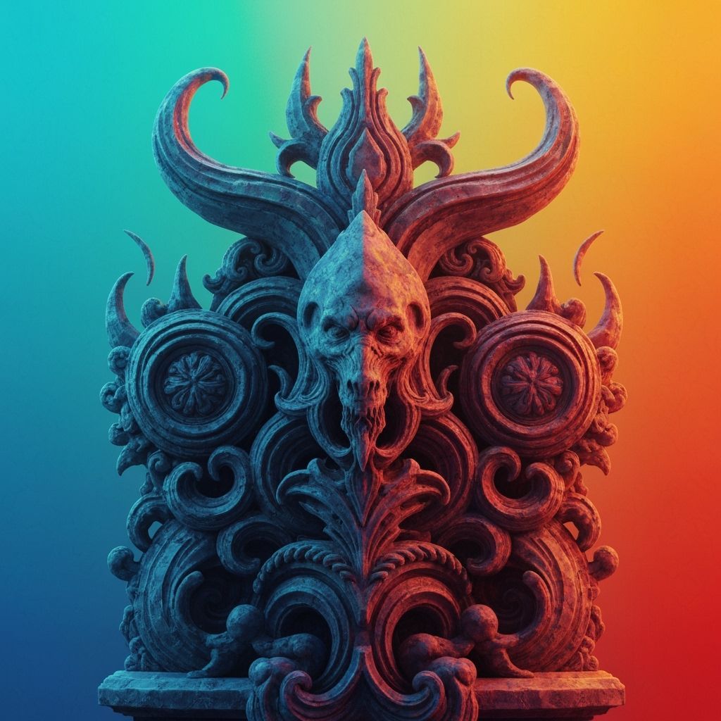 Intricate Leucite Stone Carving in Fantasy Art Style