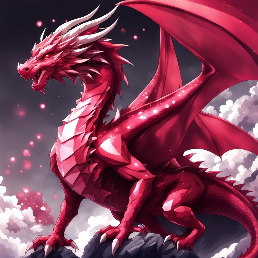 Anime Style Ruby Crystal Dragon