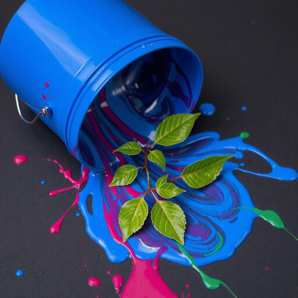 Vibrant Blue Branchscape in Abstract Expressionist Style