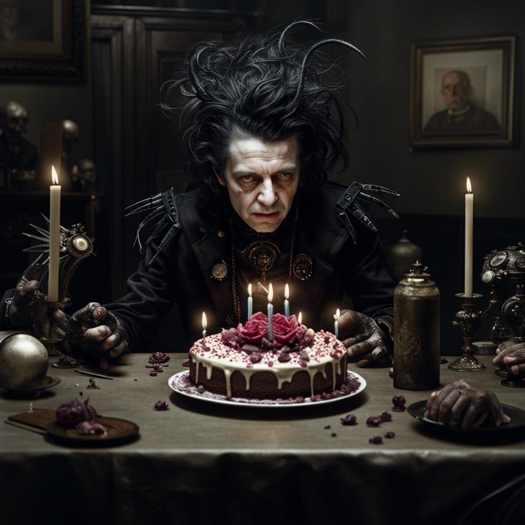 Gothic Chaos Beast Birthday Cake in Steampunk Style