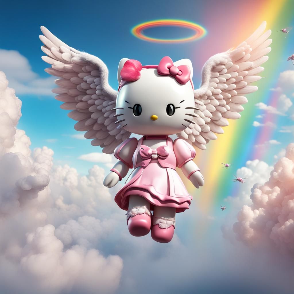 Hello Kitty Ascends: An Angelic Flight