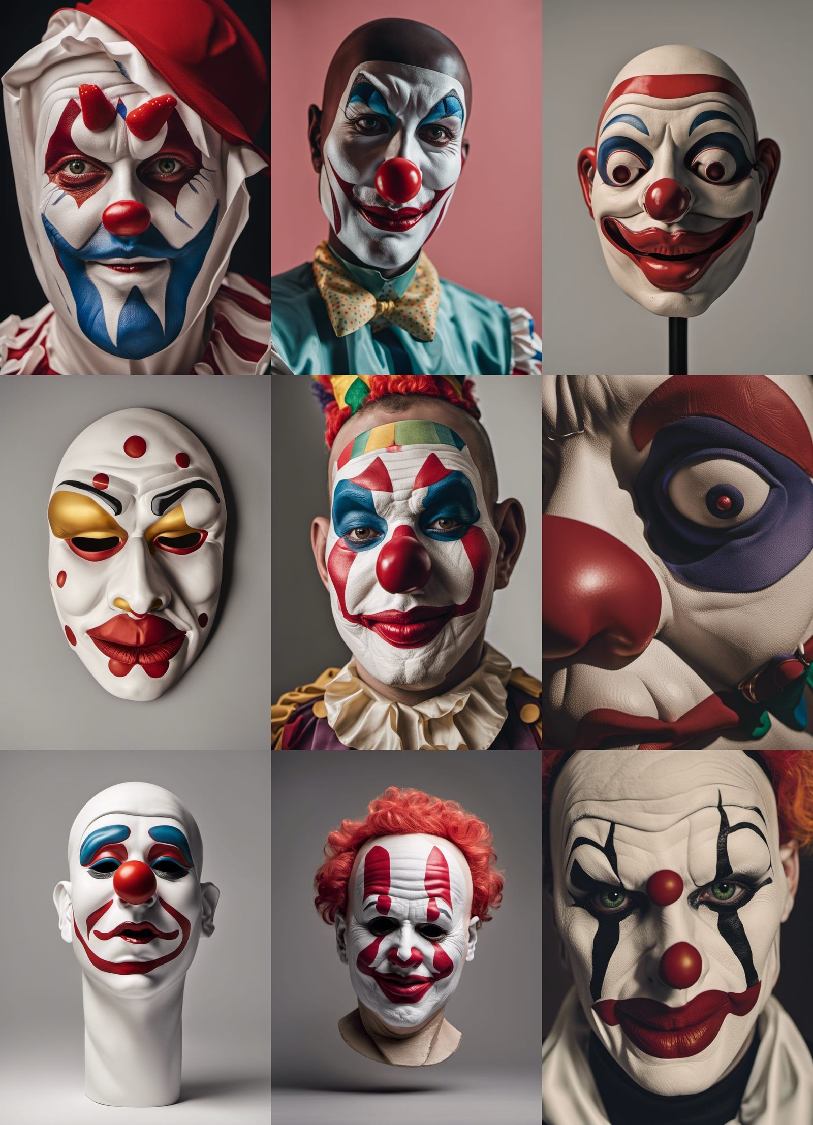 Noseless Face with Clown Toe Mask in 8k