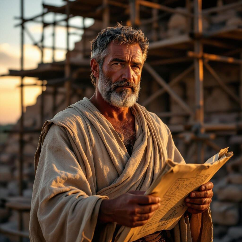 Ancient Egyptian Architect Oversees Pyramid Construction at ...