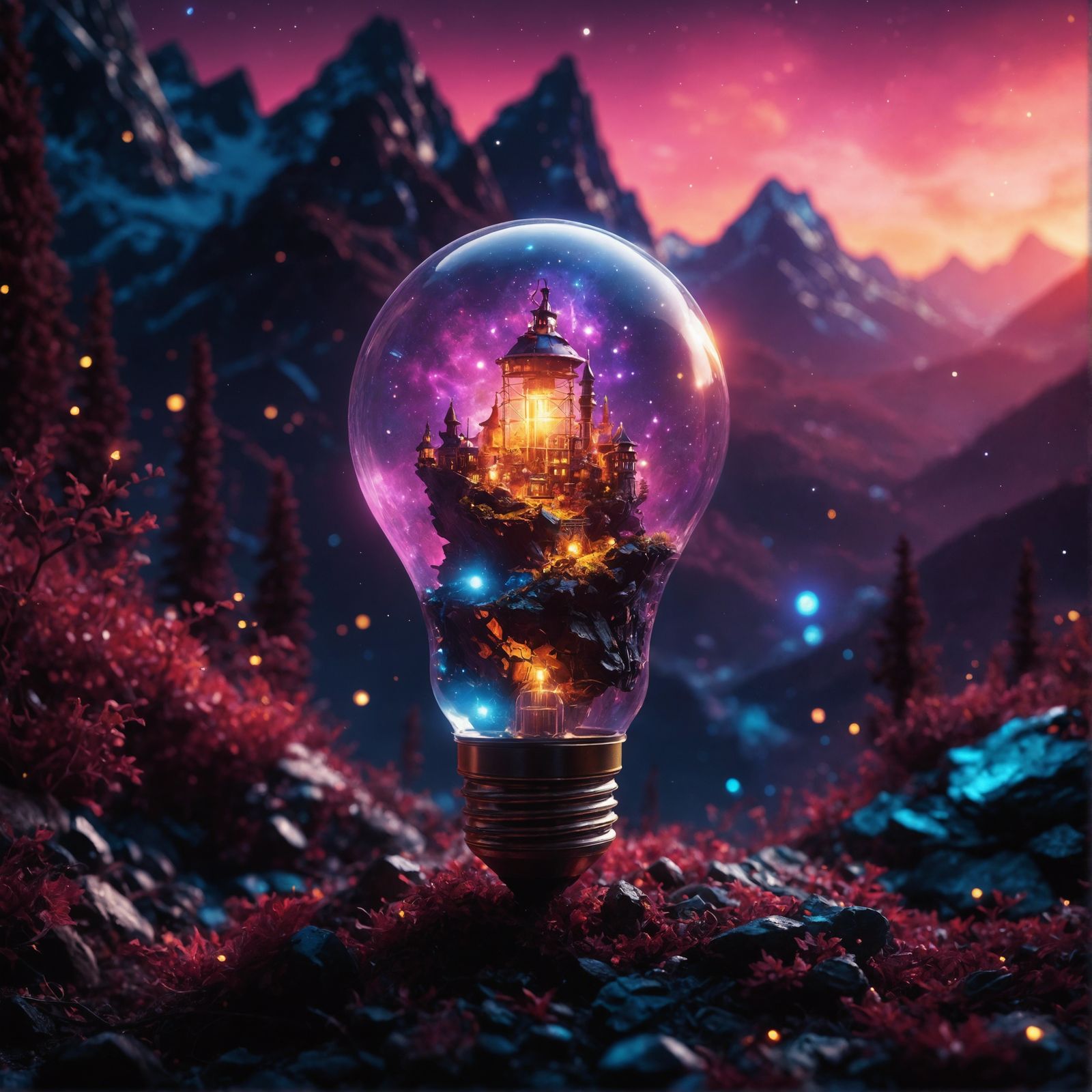 Super Nova Lightbulb Matte Painting