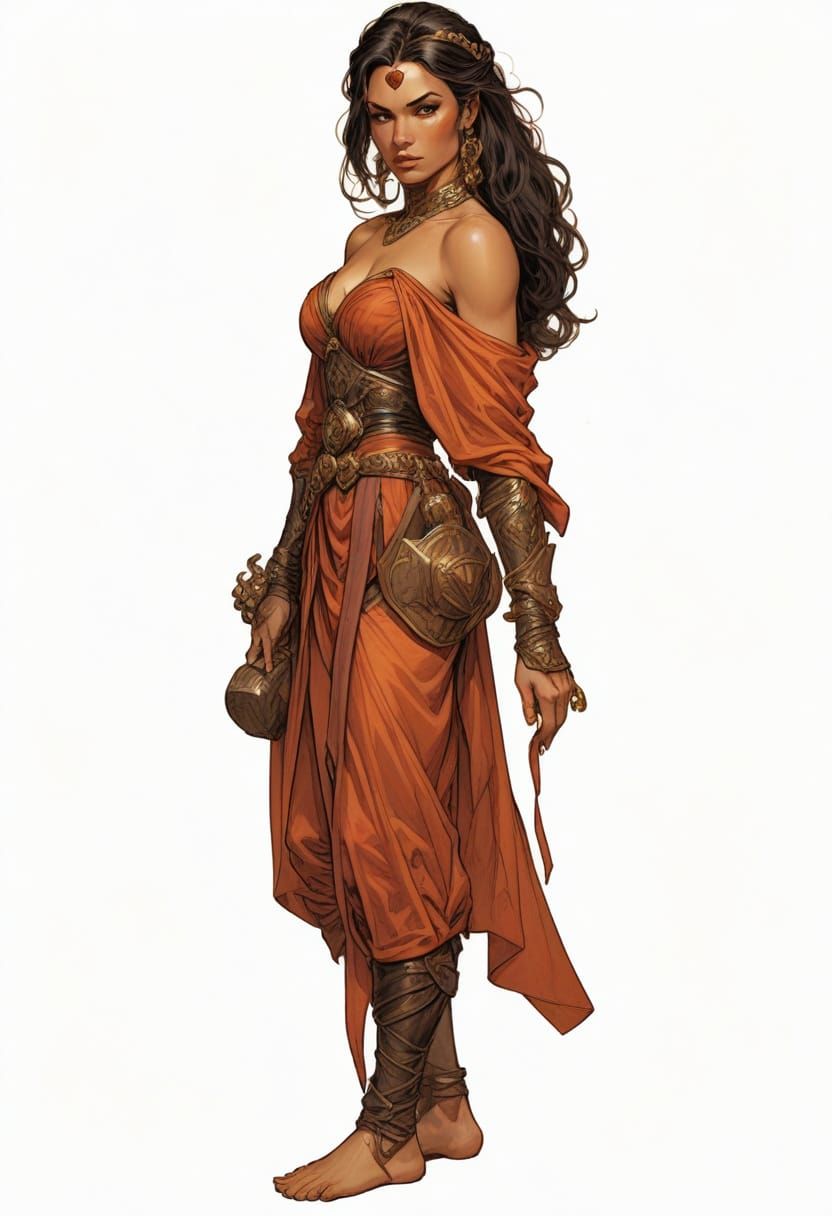 Superheroine from 3rd Century in Sci-Fi Fantasy RPG Style