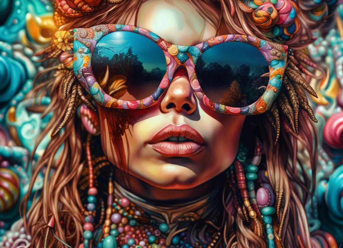 Candy Model Portrait with Funky Sunglasses