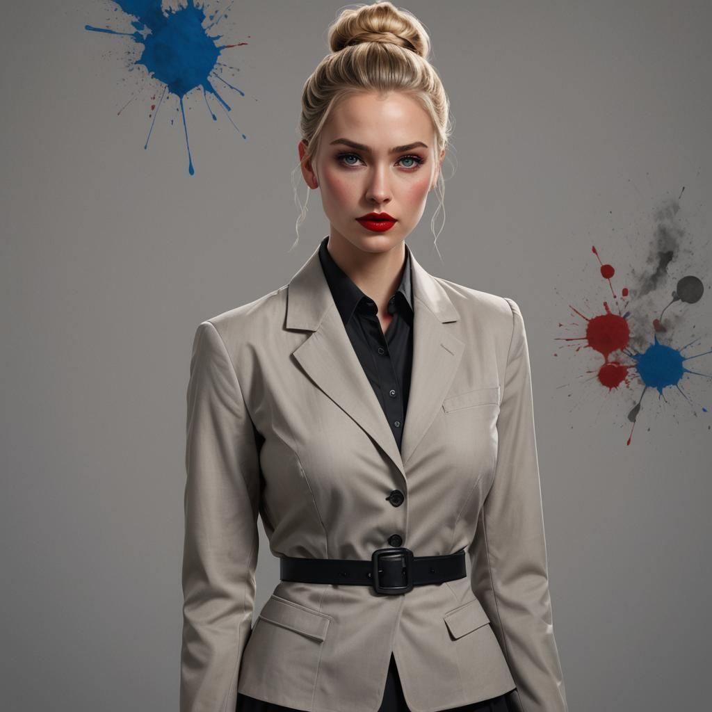 Professional Woman in Detailed Digital Painting