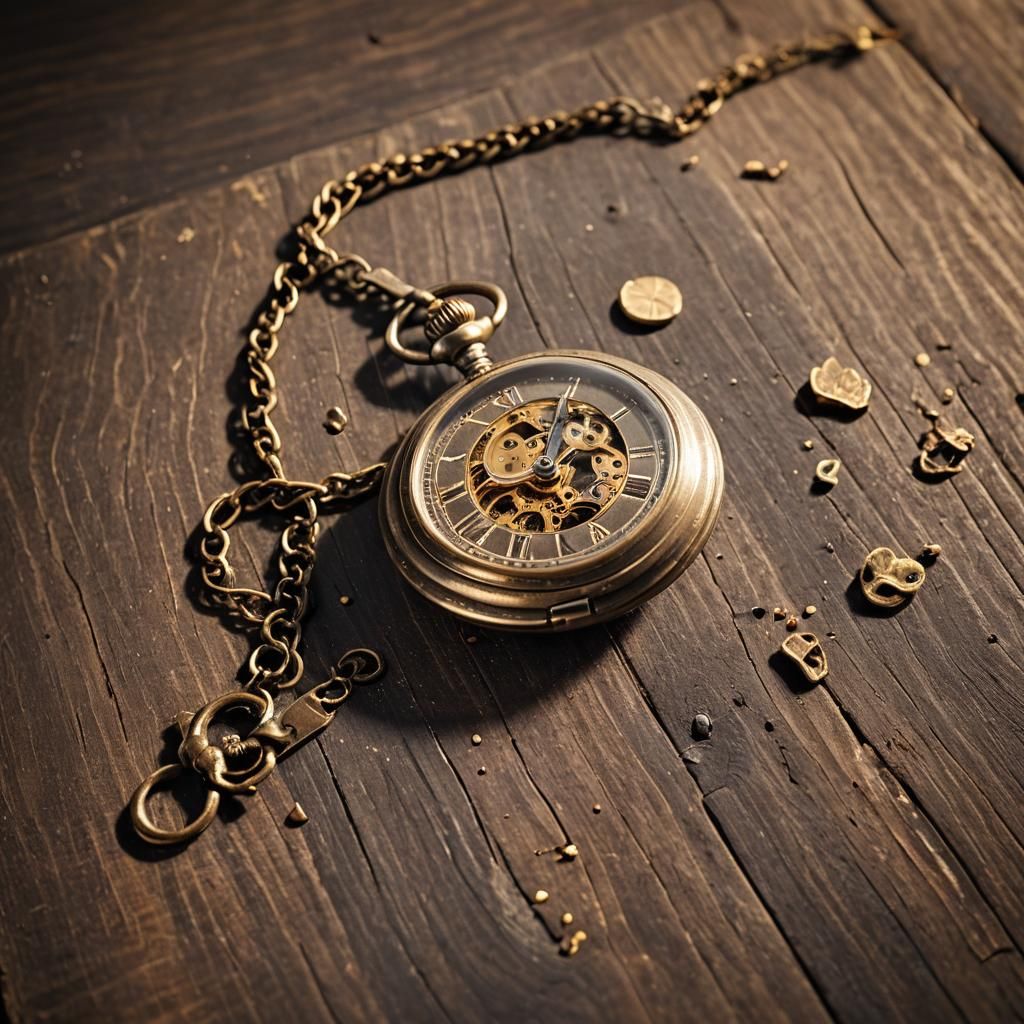 Vintage Pocket Watch Still Life in Rembrandt Lighting