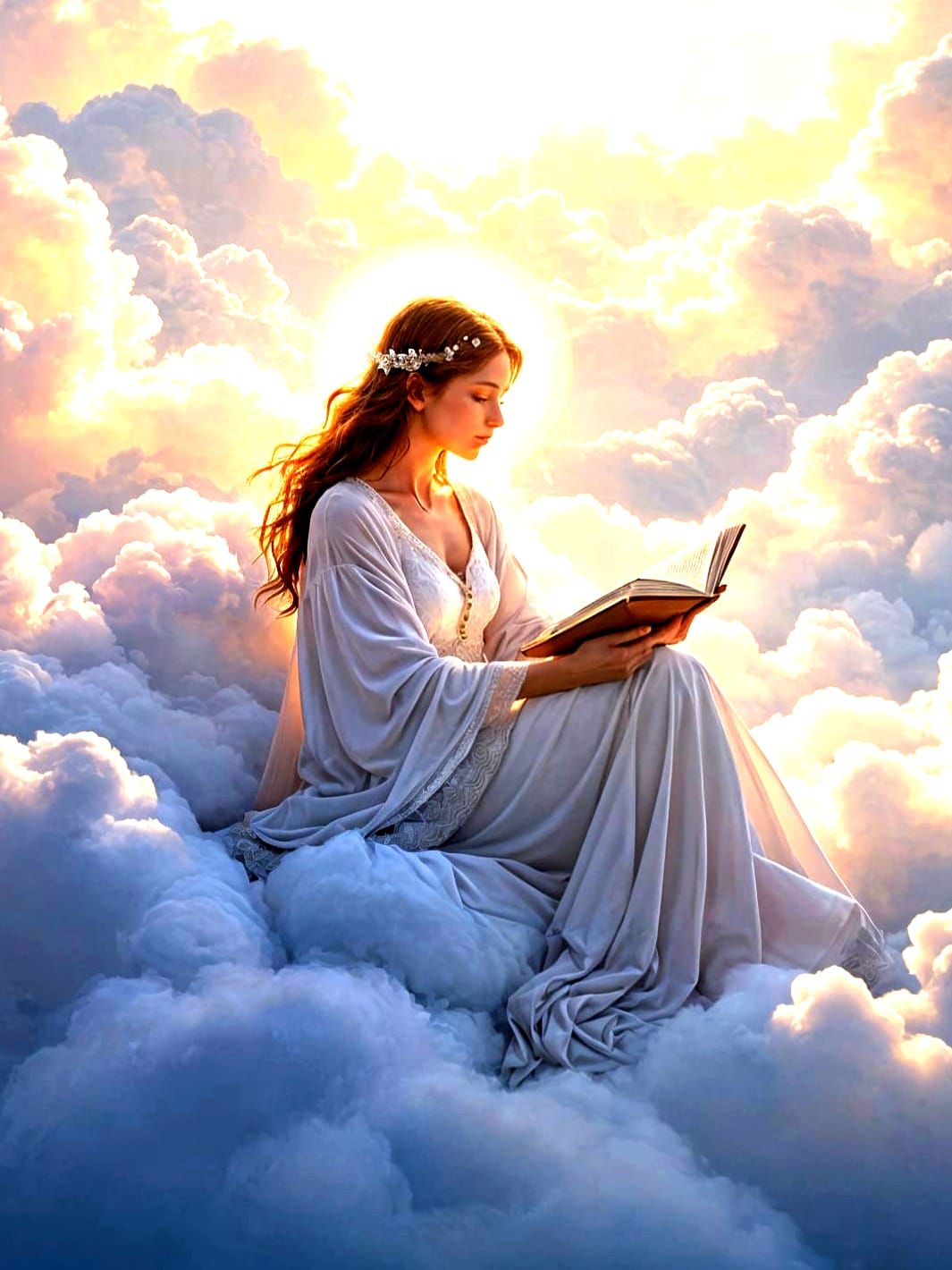 Heavenly Sunshine Beams Through Divine Clouds