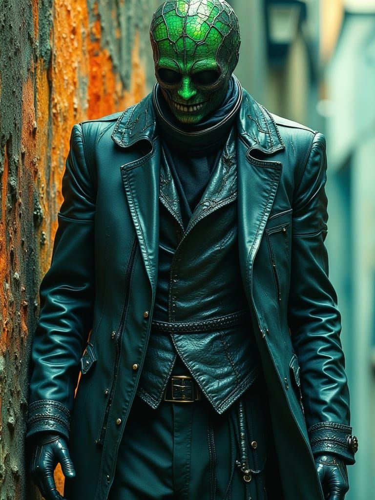 Cyberpunk Noir Portrait of a Gritty Man