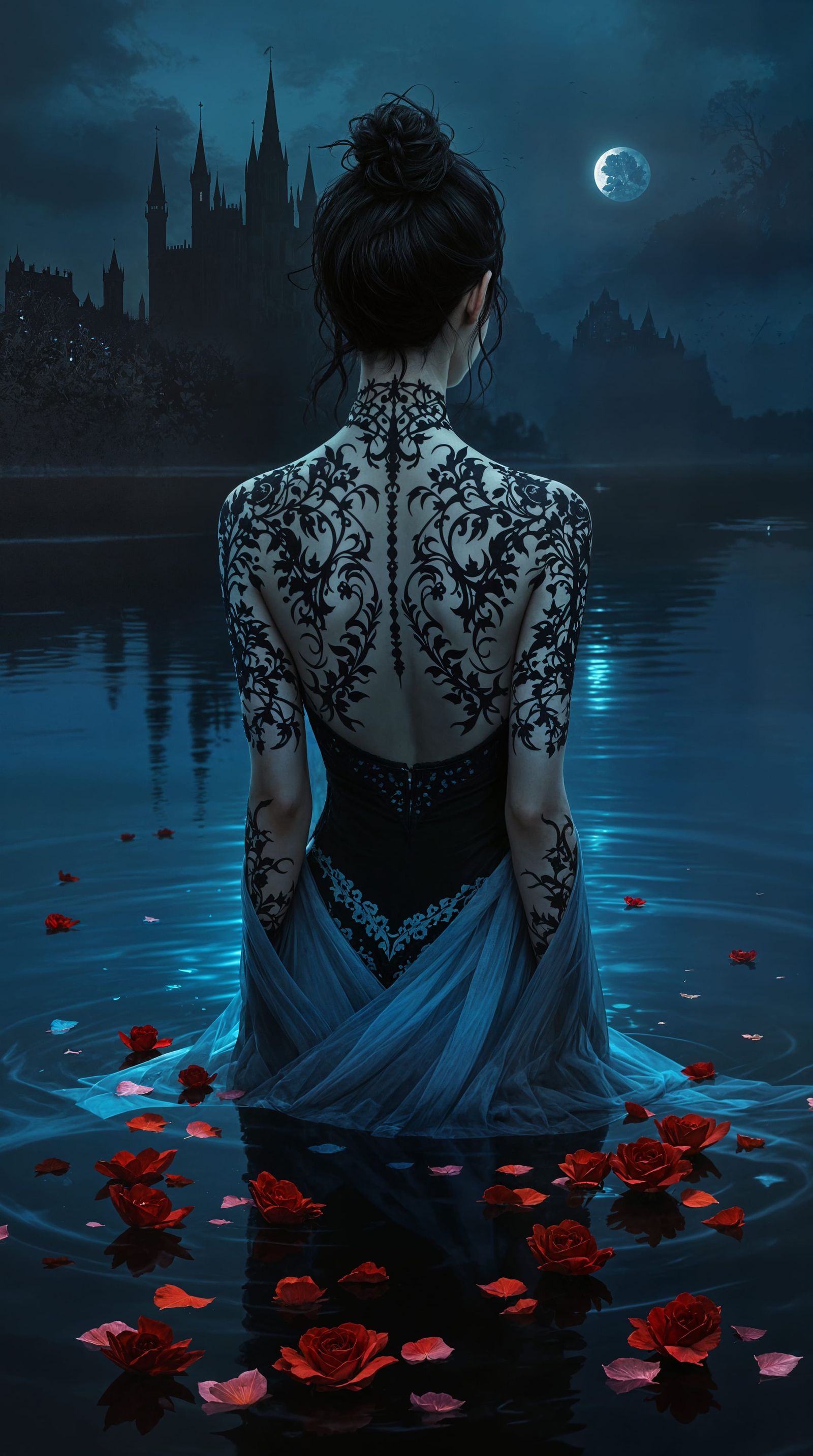 Gothic Lake Nymph in Twilight Reverie