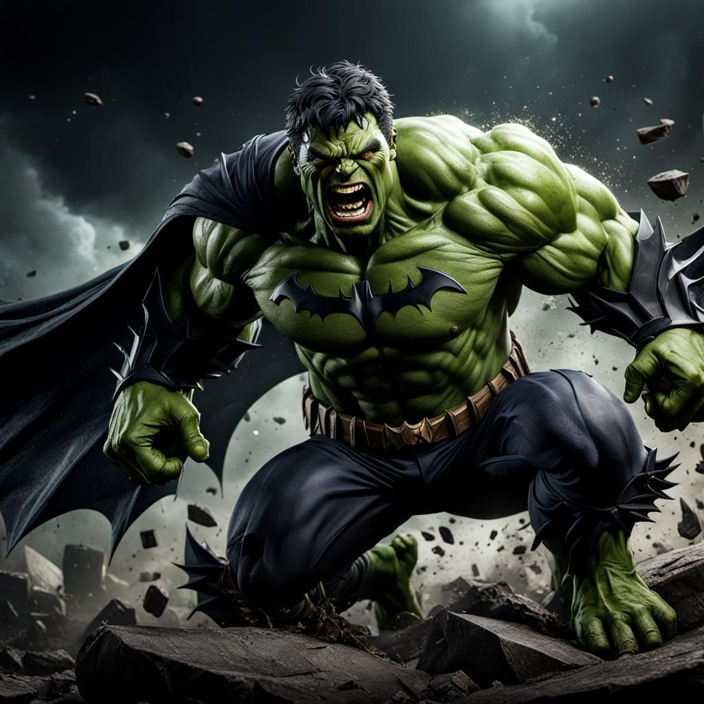 the hulk as batman smashing