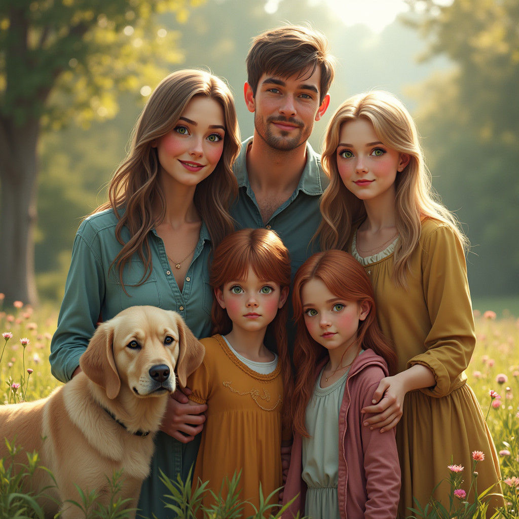 Family Portrait in Fantasy Art Style