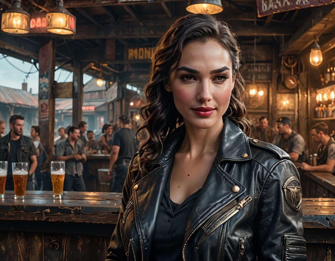 Gal Gadot as Post-Apocalyptic Survivor in Rockabilly Style