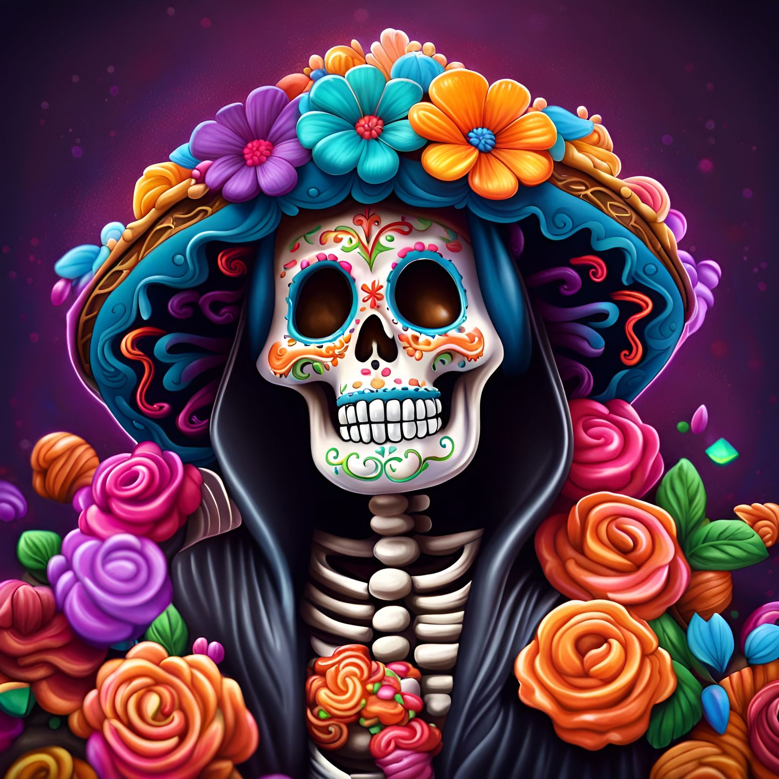 Day of the Dead Sugar Skull Grim Reaper