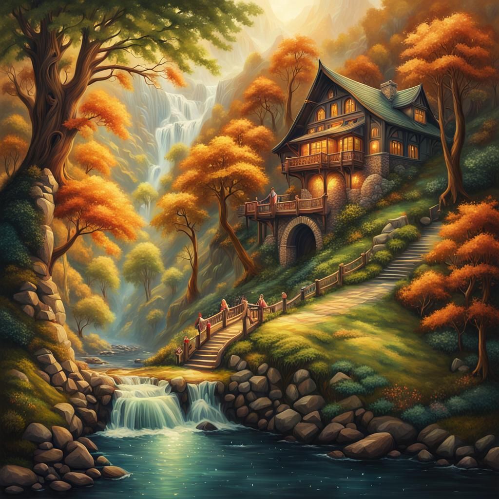 Samwise Gamgee in Rivendell: Oil Painting