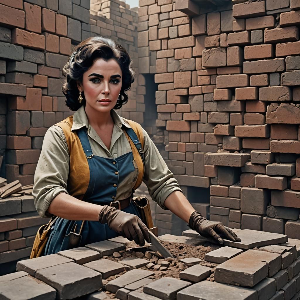 Elizabeth Taylor: The Bricklayer, a Matte Painting