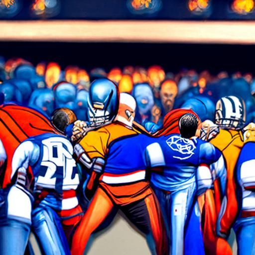 Dynamic Sports Fan Artwork of Team Rivalry