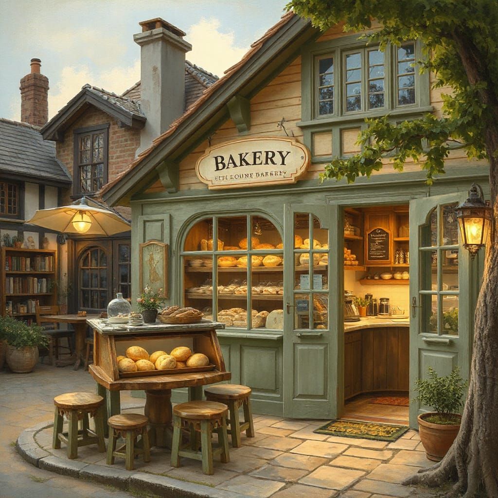 Enchanting Village Bakery in Storybook Style
