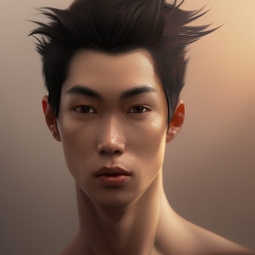 Detailed Portrait of Vietnamese Man, Artstation Style