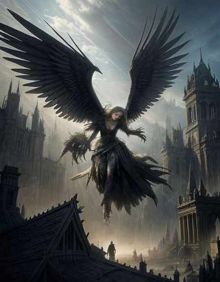 Epic Grumpy Chick in Horror Style