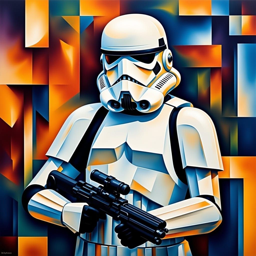 Cubist Stormtrooper: A Modern Art Interpretation