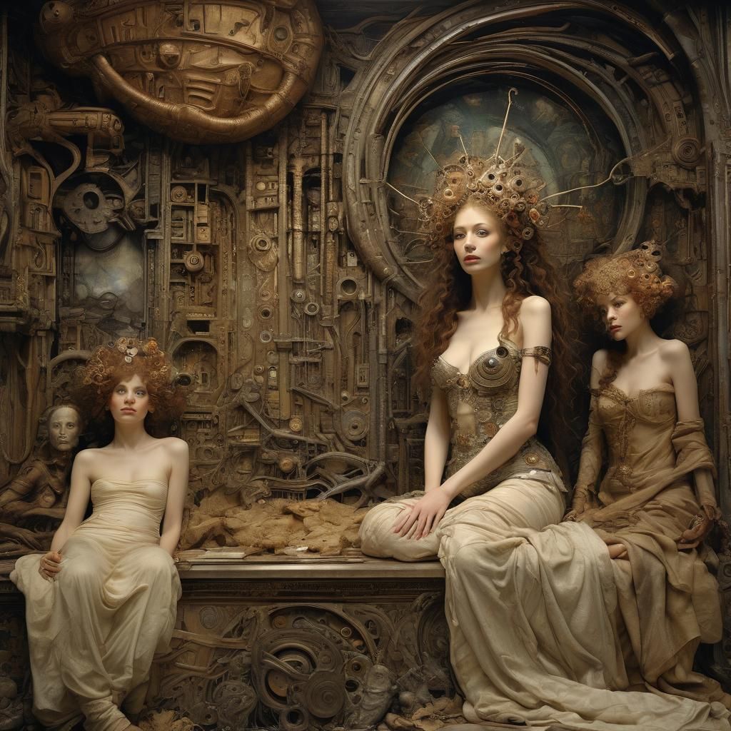 Intricate Post-Apocalyptic Wonderland in Art Nouveau Style