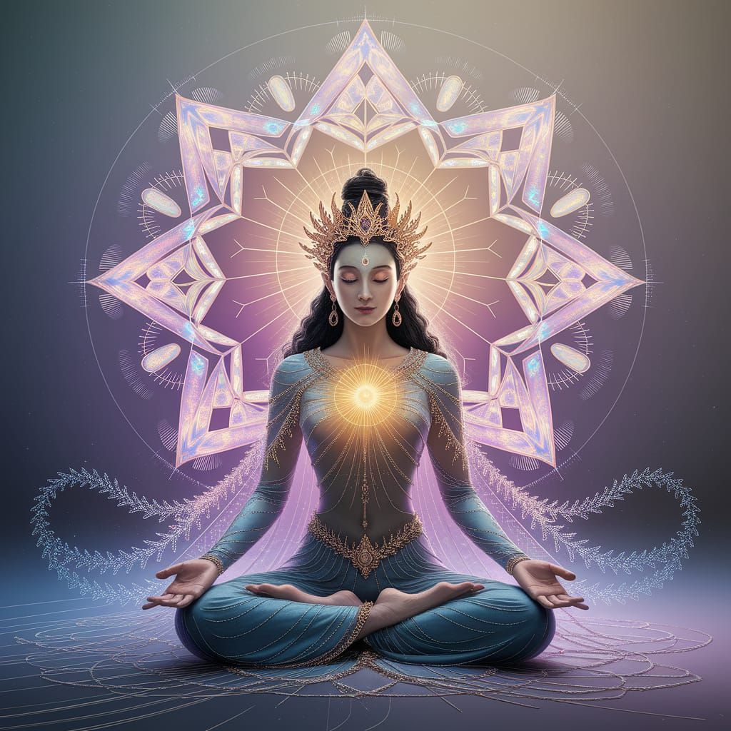 Divine Celestial Being in Vibrant Digital Art