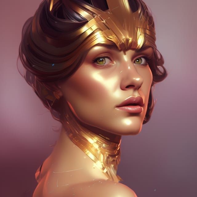 Glamour Queen Portrait in Art Nouveau Style