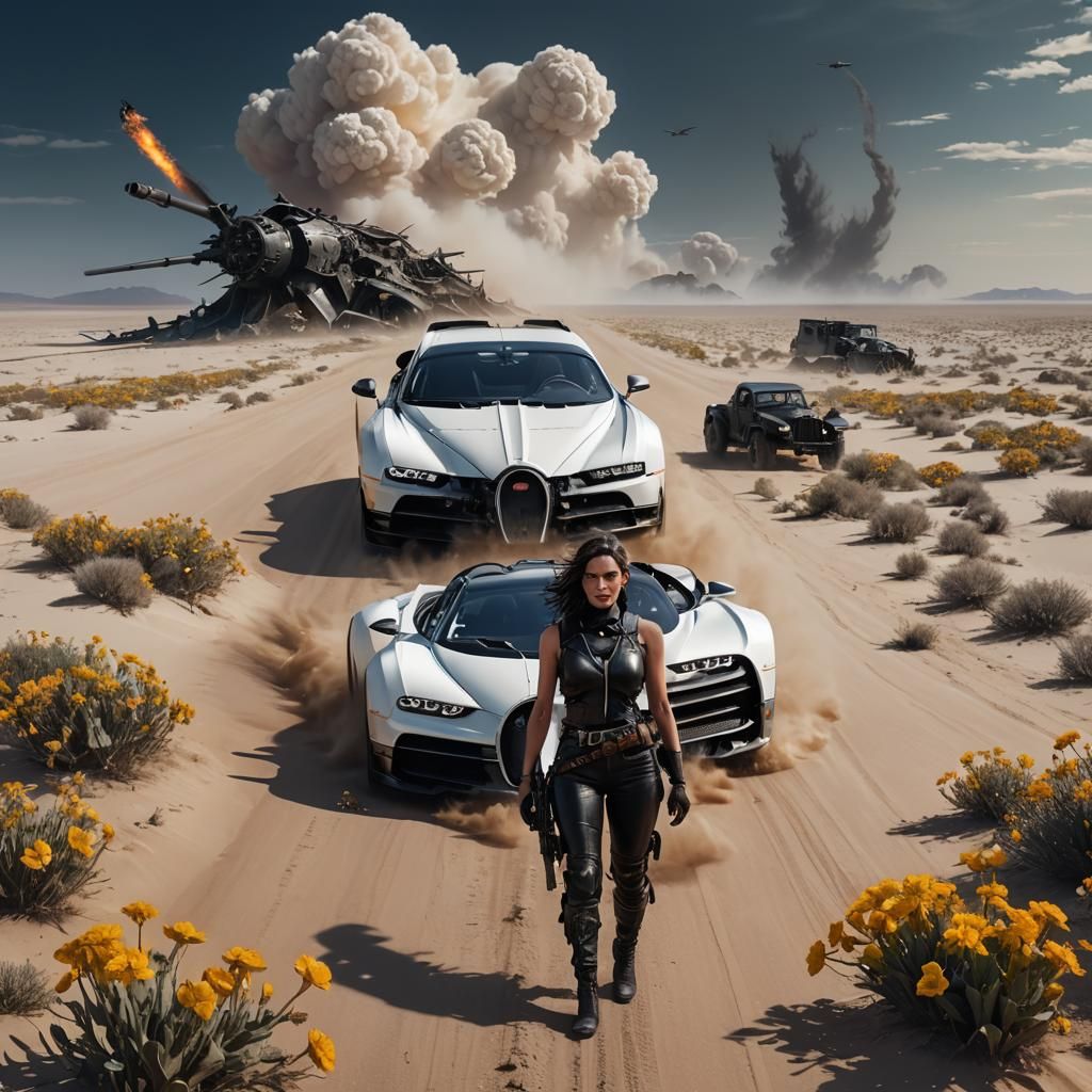 bright colors, Bugatti, apocalypse