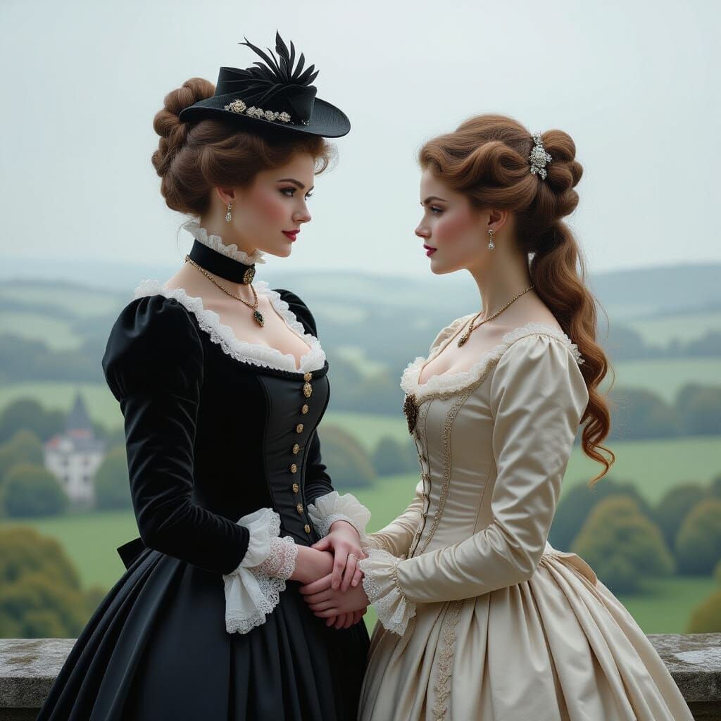 Victorian Princess and Governess: Digital Matte Painting
