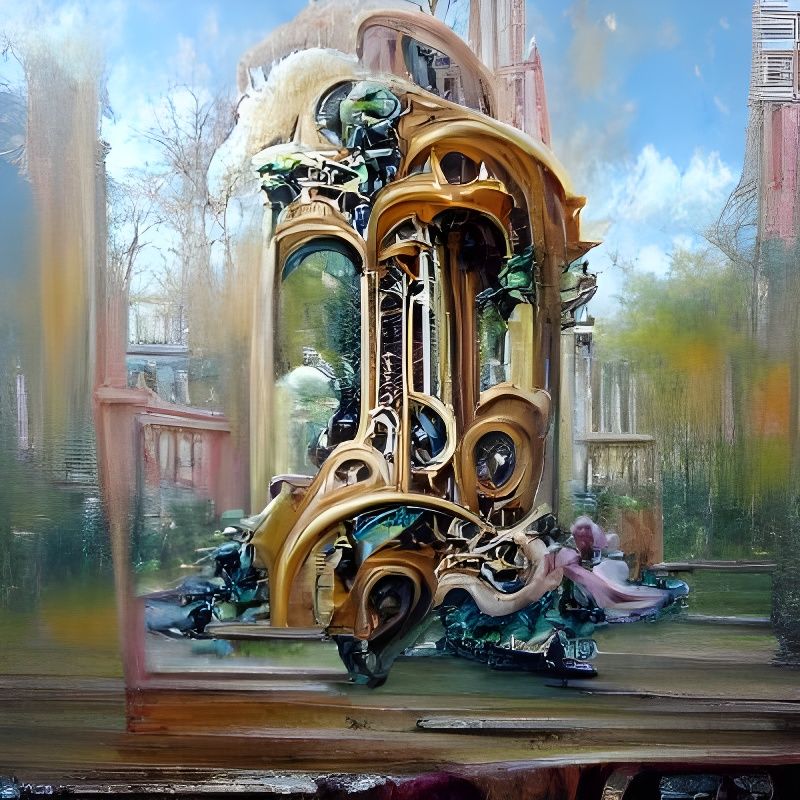Synchronicity Machine: Art Nouveau Rococo Oil Painting