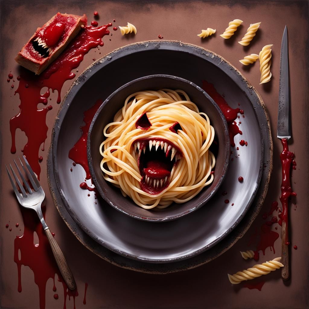 High Gothic Eerie Pasta Bowl with Teeth