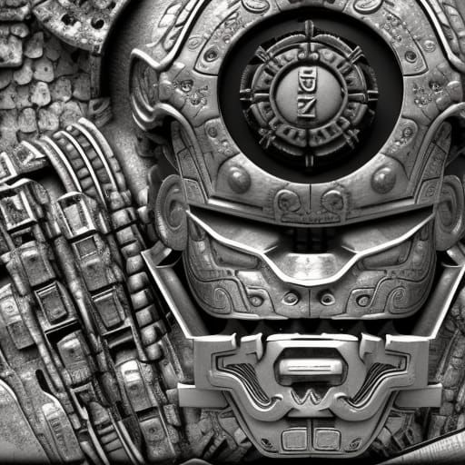 Mictlantecuhtli: Aztec God in Sci-Fi Mech Style