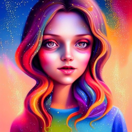 Detailed Portrait of Sonya Tayurskaya with Luminous Sparkles